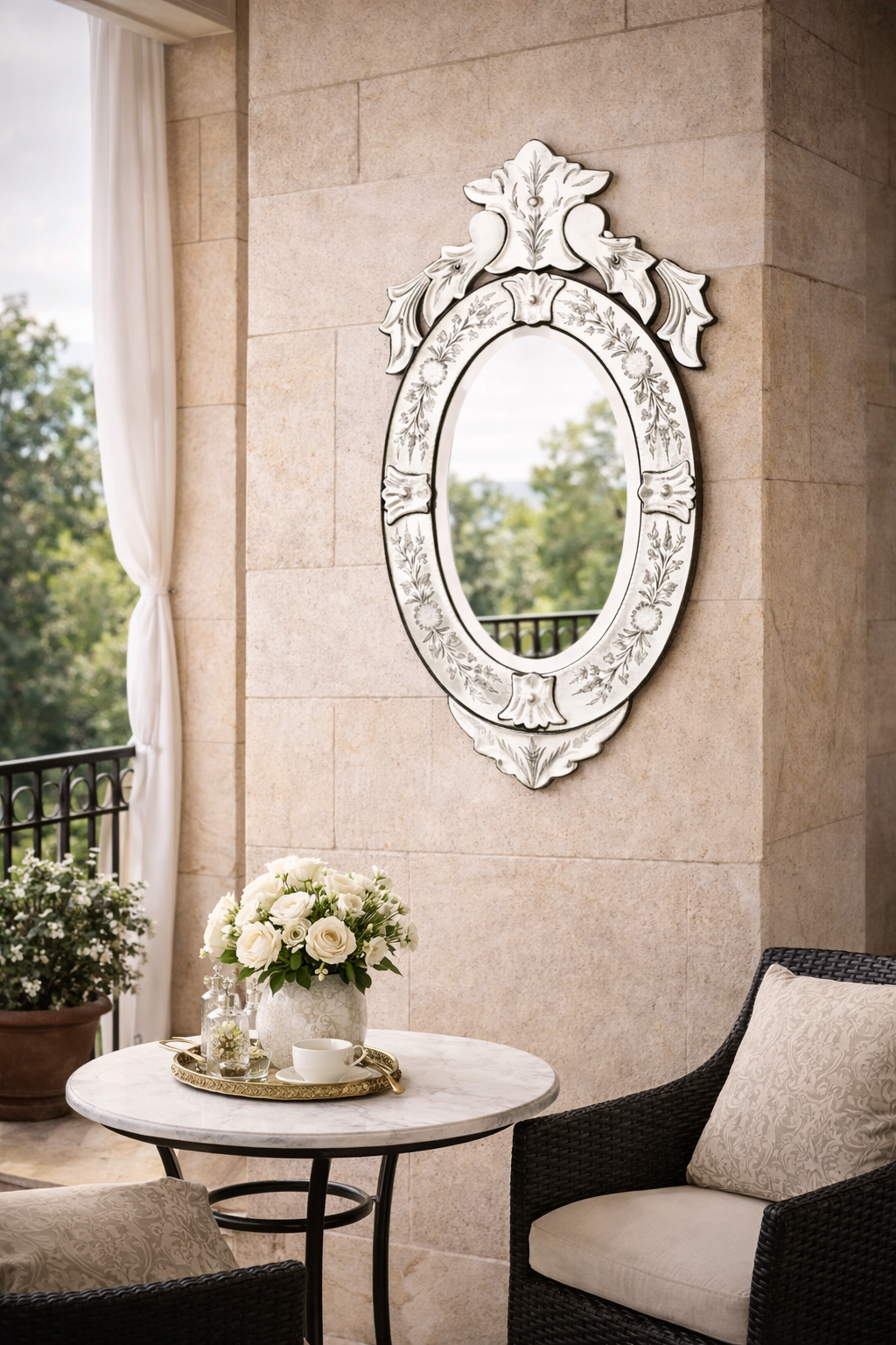 Oval Venetian Mirror-24.5 inches X 12 inches Oval Venetian Mirror-24.5 inches X 12 inches